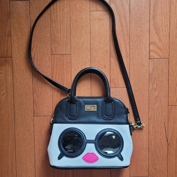 Betsey Johnson Handbags - Betsey Johnson Luv by Betsey Sunglasses Satchel (Black/White)